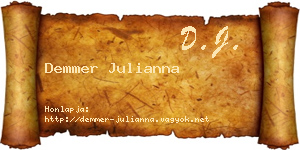 Demmer Julianna névjegykártya